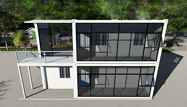 Container café lắp ghép 2 tầng thiết kế hiện đại